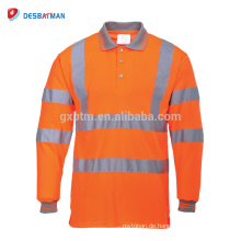 Sicherheits-Arbeits-Hemd-Breathable Arbeits-Kleidungs-Sicherheits-reflektierendes T-Shirt Sicherheits-Polo-Hemd der hohen Sichtbarkeit langarm